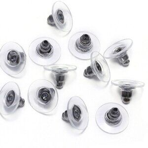 Large Gunmetal Black Brass Comfort Clutch Earnuts Earring Backs Findings 10 pcs